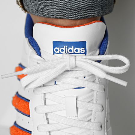Adidas Originals - Zapatillas Superstar IF7610 Calzado Blanco Naranja Azul Real