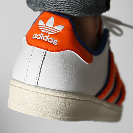 Adidas Originals - Zapatillas Superstar IF7610 Calzado Blanco Naranja Azul Real