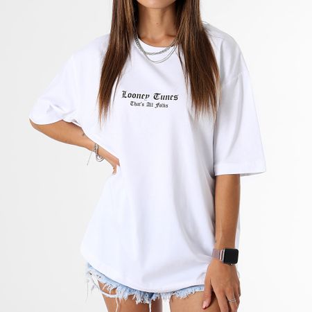 Looney Tunes - Camiseta Oversize Large Mujer Bugs Bunny Graff Rosa Blanco
