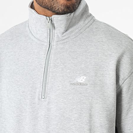 New Balance - MT31501 Sudadera con cremallera gris jaspeado