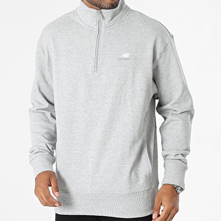 New Balance - MT31501 Sudadera con cremallera gris jaspeado