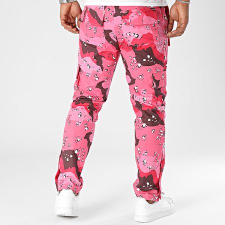 John H - Pantalón Cargo Camuflaje Rosa