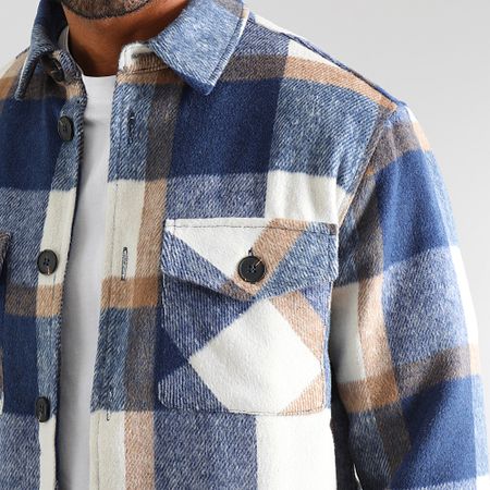 LBO - 0344 Sobrecamisa a cuadros azul beige