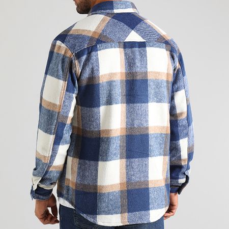 LBO - 0344 Sobrecamisa a cuadros azul beige