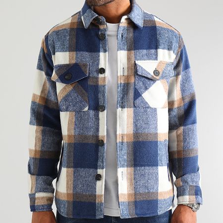 LBO - 0344 Sobrecamisa a cuadros azul beige