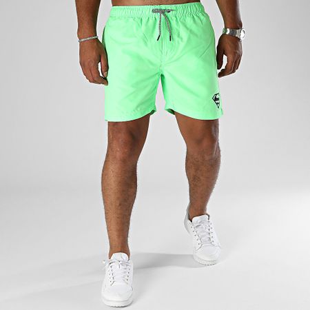 DC Comics - Traje de baño Superman Logo Verde Fluo Negro