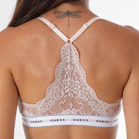 Guess - Sujetador de encaje para mujer O97C02 Beige