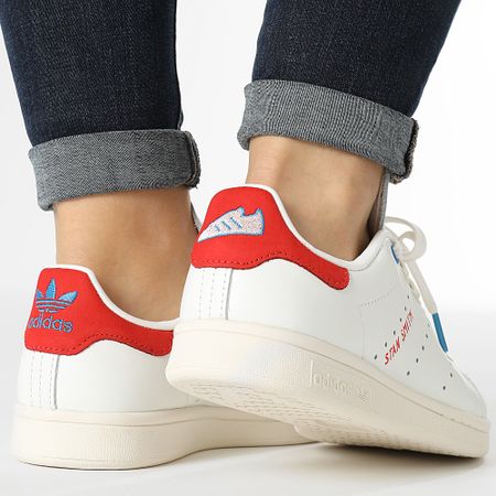 Adidas Originals - Stan Smith Zapatillas Mujer ID4542 Nube Blanco Rojo Azul Brillante