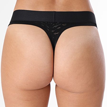 Calvin Klein - Tanga de encaje para mujer QF7287E Negro