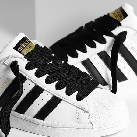 Adidas Originals - Zapatillas Superstar EG4958 White Core Black x Superlaced grandes cordones negros