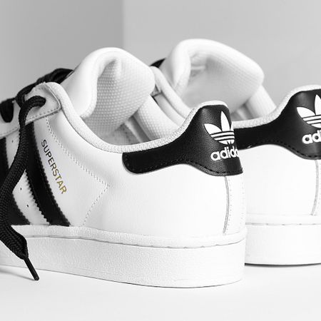 Adidas Originals - Zapatillas Superstar EG4958 White Core Black x Superlaced grandes cordones negros