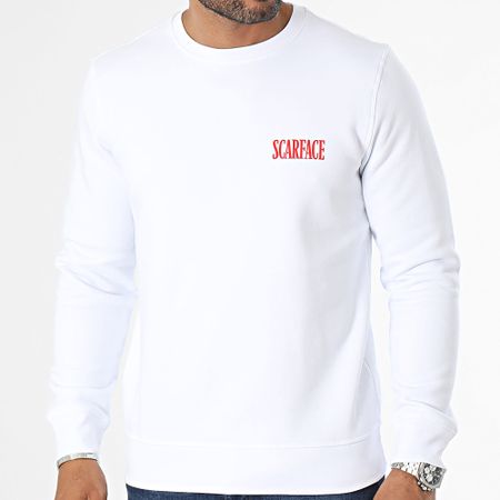 Scarface - Sudadera con cuello redondo Poster Blanco