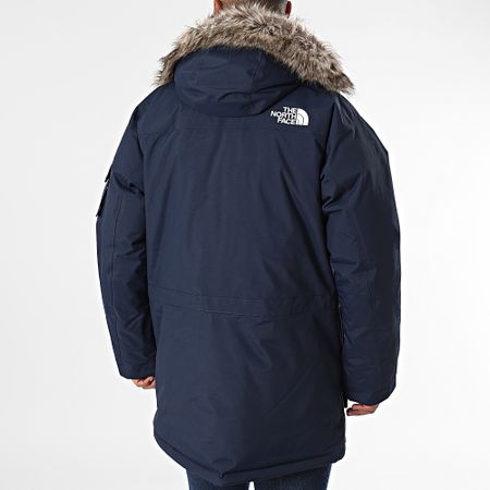 The North Face - Parka con capucha de piel azul marino McMurdo