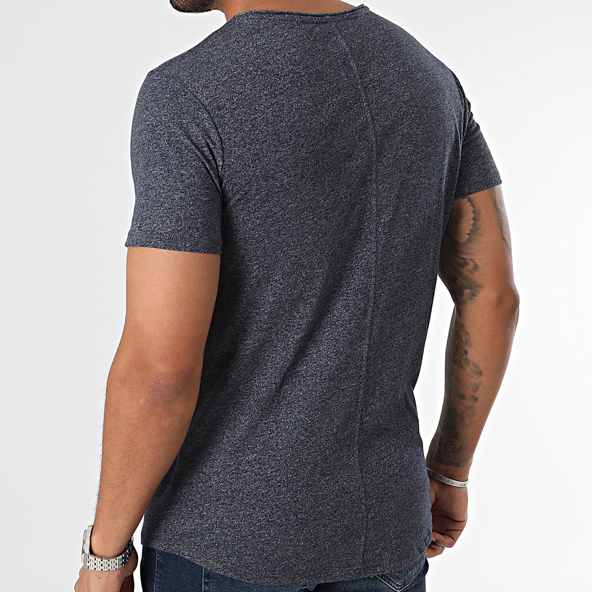 Tommy Jeans - Jaspe Slim Tee 9586 Azul jaspeado