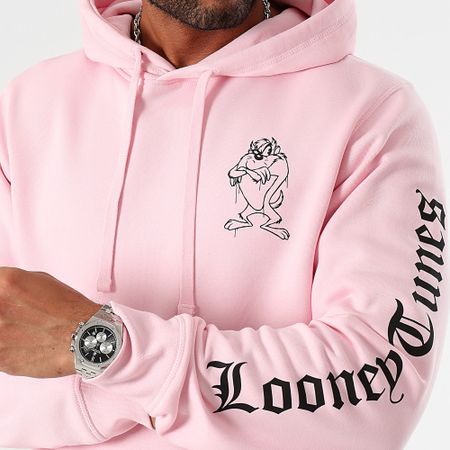 Looney Tunes - Angry Taz Sleeves Sudadera con capucha rosa