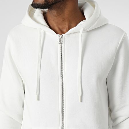 Classic Series - Sudadera blanca con capucha y cremallera
