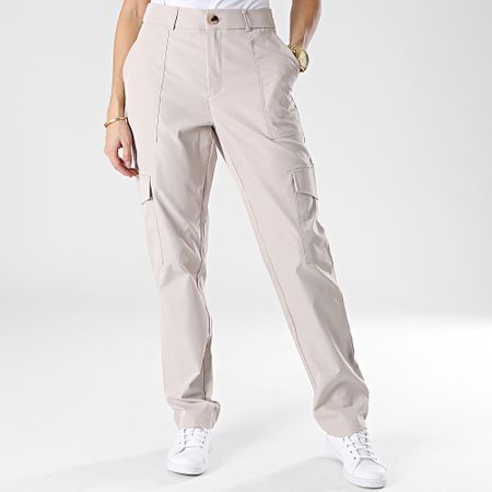 Only - Pantalón cargo Ember Satin Beige, mujer