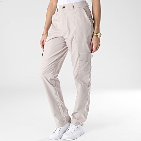 Only - Pantalón cargo Ember Satin Beige, mujer