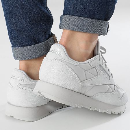 Reebok - Classic Leather Zapatillas para mujer 100034445 Steely Fog Silver Metallic