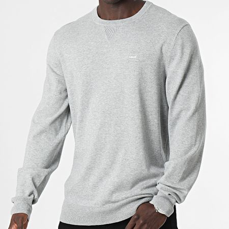 Levi's - A7207 Sudadera gris jaspeado con cuello redondo