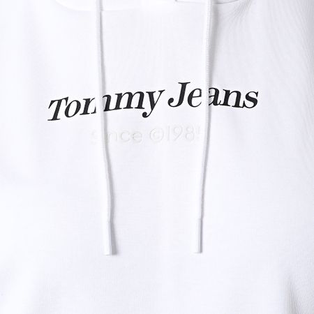 Tommy Jeans - Sudadera con capucha Essential Logo para mujer 7331 Blanco