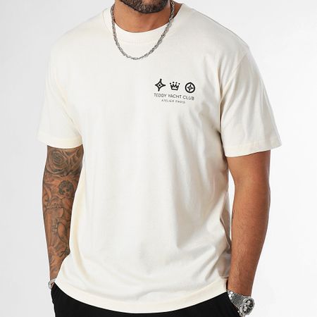Teddy Yacht Club - Camiseta Oversize Large Atelier Paris Beige Negro