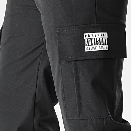 Parental Advisory - Pantalón Cargo Logo Blanco Negro