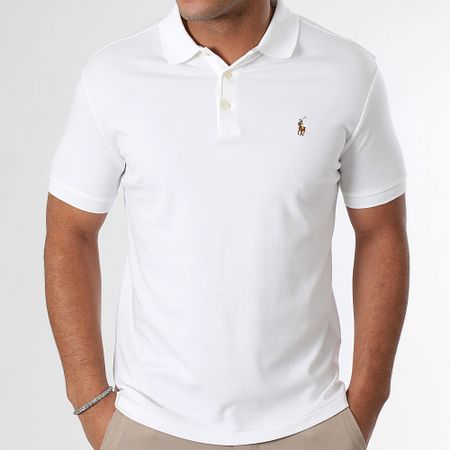 Polo Ralph Lauren - Polo de manga corta de algodón suave de primera calidad y corte personalizado Blanco