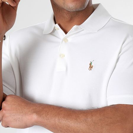 Polo Ralph Lauren - Polo de manga corta de algodón suave de primera calidad y corte personalizado Blanco