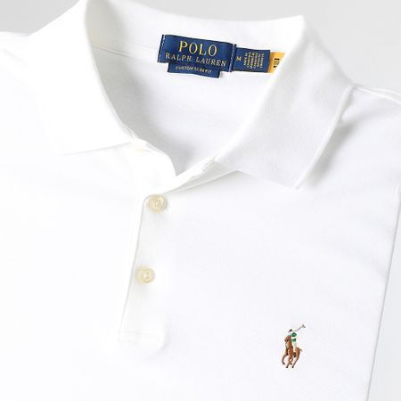 Polo Ralph Lauren - Polo de manga corta de algodón suave de primera calidad y corte personalizado Blanco