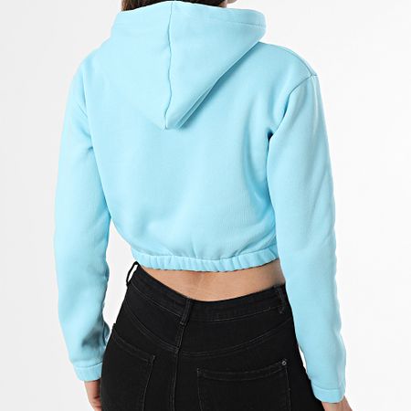 Project X Paris - Sudadera con capucha y cremallera para mujer Crop F243312 Azul claro