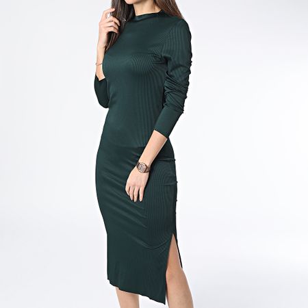 Only - Filipa Vestido de manga larga para mujer Verde oscuro