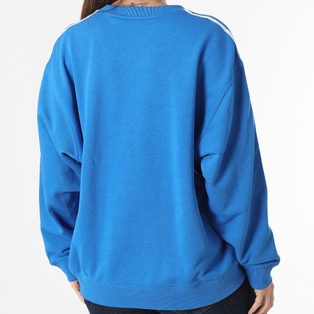Adidas Originals - Sudadera 3 Rayas Cuello Redondo Mujer IN8488 Azul