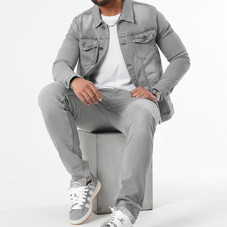 LBO - Conjunto de vaqueros y chaqueta vaquera Regular Fit Jeans 3265 Gris claro