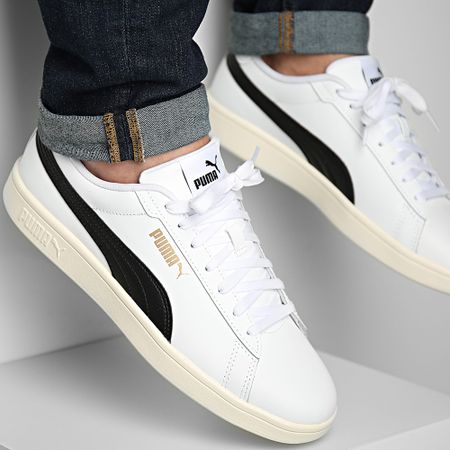 Puma - Puma Zapatillas Smash 3.0 390987 Puma Blanco Negro Oro Marfil