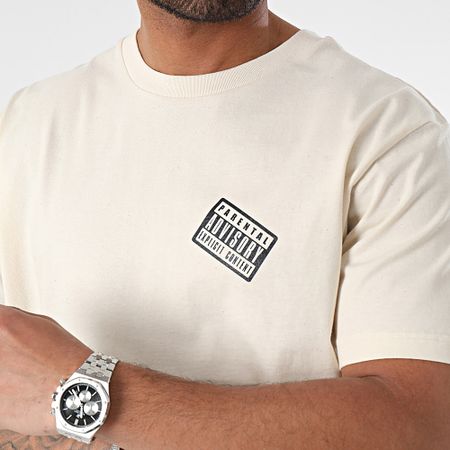 Parental Advisory - Camiseta Oversize Large Entrega Beige Negro