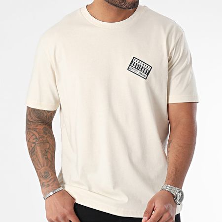 Parental Advisory - Camiseta Oversize Large Entrega Beige Negro