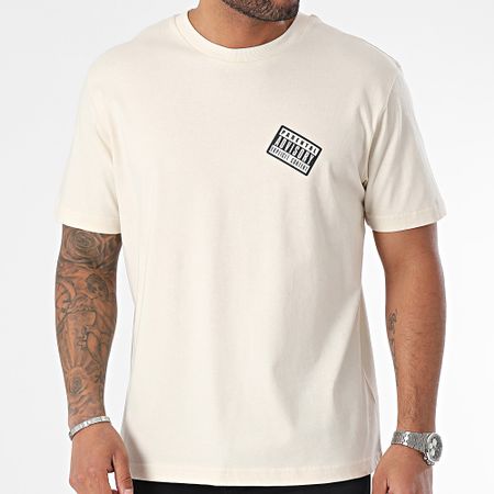 Parental Advisory - Camiseta Oversize Large Entrega Beige Negro