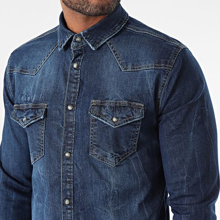 Armita - Camisa vaquera de manga larga JCH908 Azul crudo
