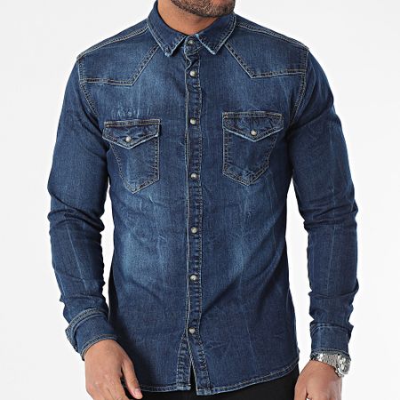 Armita - Camisa vaquera de manga larga JCH908 Azul crudo