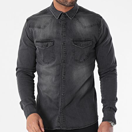Armita - Camisa vaquera de manga larga JCH908 Gris