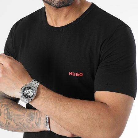 HUGO - Lote de 3 camisetas 50480088 Negro Rojo