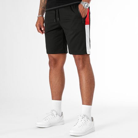 LBO - 0156 Negro Blanco Rojo Camiseta Y Pantalones Cortos Conjunto