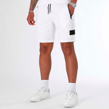LBO - 0176 Conjunto de camiseta blanca y pantalón corto de jogging