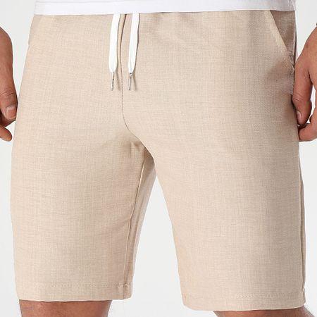 LBO - Pantalón Corto Chino Efecto Lino 0943 Beige