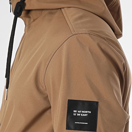 Jack And Jones - Chaqueta con capucha Camel Basic Softshell Zip