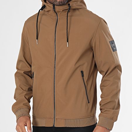 Jack And Jones - Chaqueta con capucha Camel Basic Softshell Zip