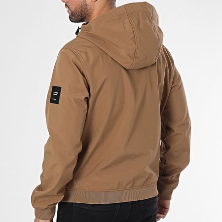Jack And Jones - Chaqueta con capucha Camel Basic Softshell Zip