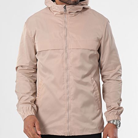 Ikao - Chaqueta beige con capucha y cremallera