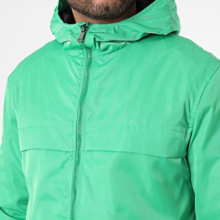 Ikao - Chaqueta verde con cremallera y capucha